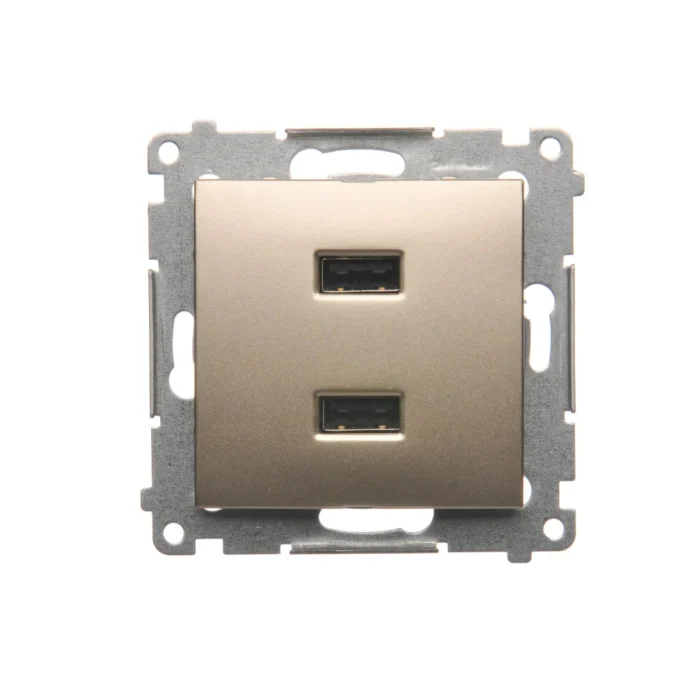Dvojitá USB nabíjačka, A+A, 2,1A, zlatá matná – Obrázok 3