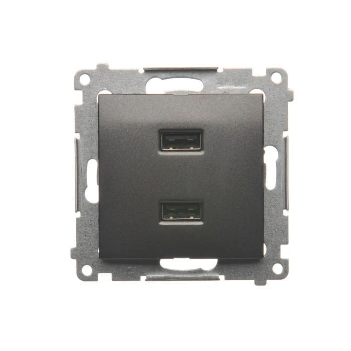 Dvojitá USB nabíjačka, A+A, 2,1A, antracitová – Obrázok 3