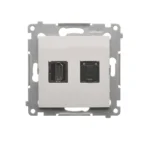 Zásuvka HDMI + počítačová RJ45 kat. 6, biela – Obrázok 2