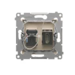 Zásuvka HDMI + počítačová RJ45 kat. 6, krémová – Obrázok 4
