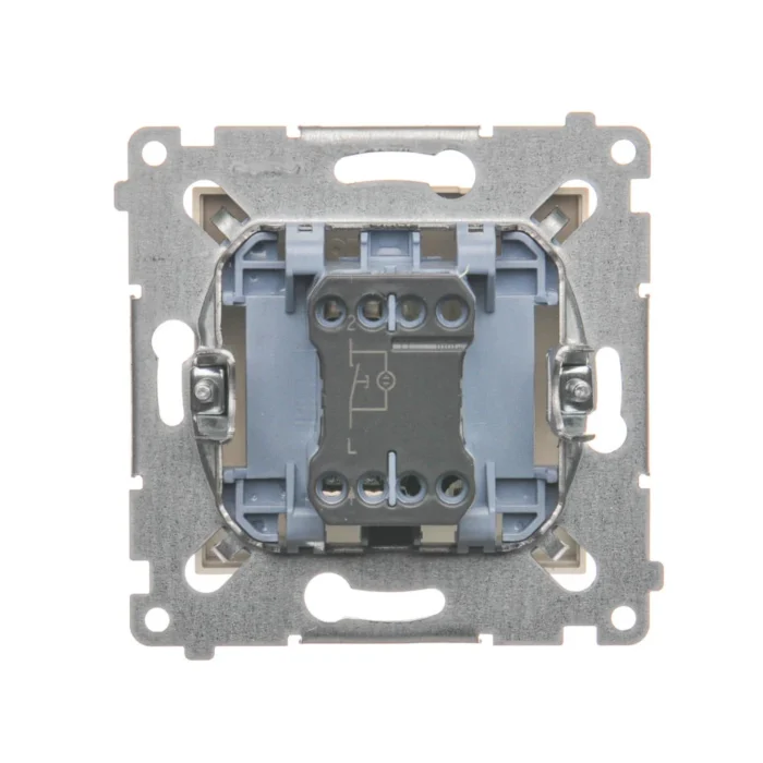 Jedno tlačidlo spínacie bez piktogramu s orientačným podsvietením LED, radenie č. 1/0, (prístroj s krytom), 16AX, skrutkové svorky, krémová – Obrázok 3