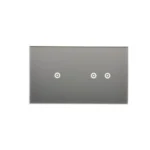 Dotykový panel 2 moduly, Modul 1: 1 dotykové pole, Modul 2: 2 horizontálne dotykové polia, montáž: horizontálne, búrková/striebro – Obrázok 3