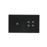Dotykový panel 2 moduly, Modul 1: 1 dotykové pole, Modul 2: 4 dotykové polia, montáž: horizontálne, lávová/antracit – Obrázok 3