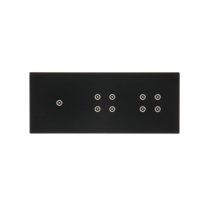 Dotykový panel 3 moduly, Modul 1: 1 dotykové pole, Modul 2: 4 dotykové polia, Modul 3: 4 dotykové polia, montáž: horizontálne, lávová/antracit – Obrázok 3