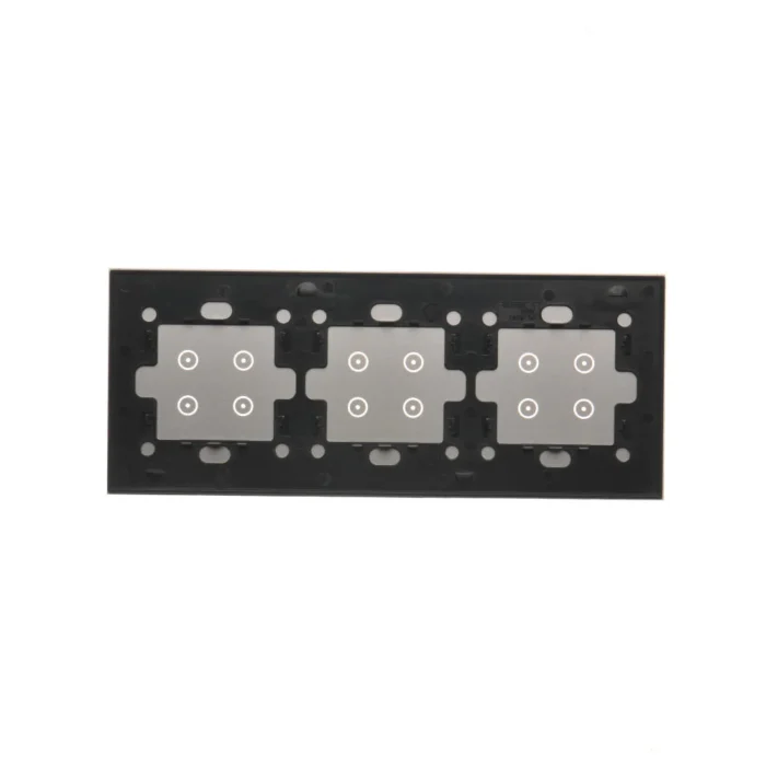 Dotykový panel 3 moduly, Modul 1: 4 dotykové polia, Modul 2: 4 dotykové polia, Modul 3: 4 dotykové polia, montáž: horizontálne, búrková/striebro – Obrázok 4