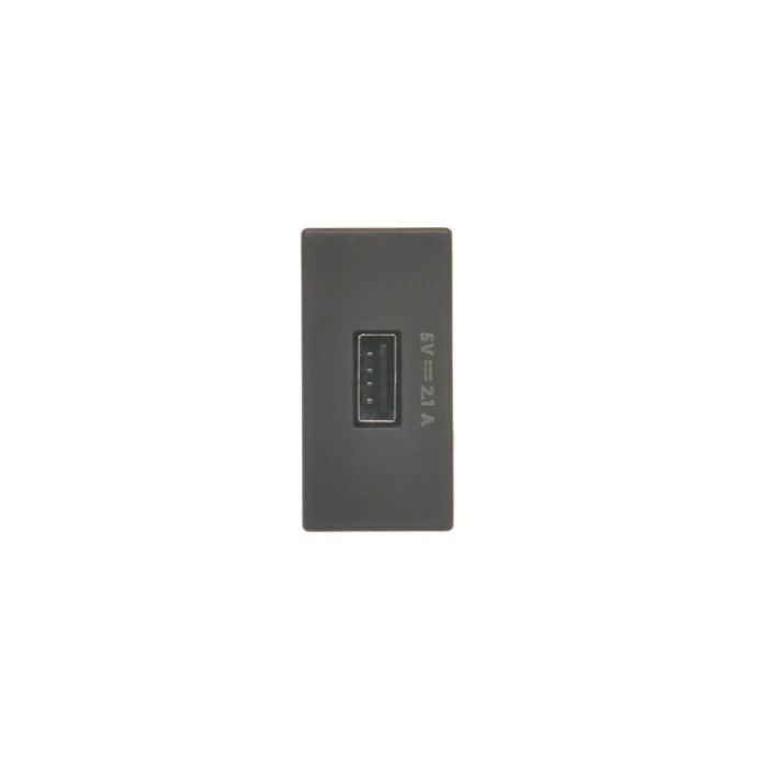 Nabíjačka USB, K45, USB 2.0 - A, 5V, DC, 2,1A, 45×22,5mm, grafit – Obrázok 3