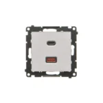 Dvojitá USB nabíjačka, C+A, (prístroj s krytom), 30W, hliník matný – Obrázok 2