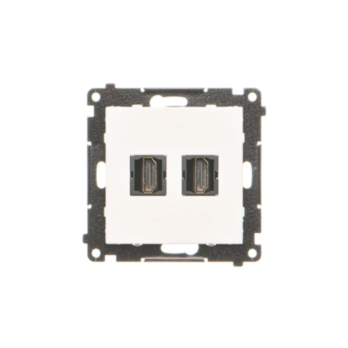 Zásuvka HDMI dvojitá, prístroj s krytom, biela matná, HDMI štandard: HDMI 1.4 – Obrázok 2