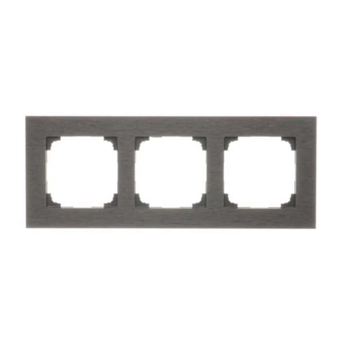 Rámček 3- násobný kovový, čierny Inox – Obrázok 2