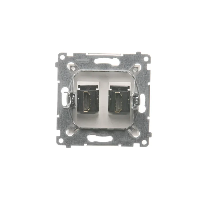 Zásuvka HDMI dvojitá, biela – Obrázok 3