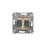 Zásuvka HDMI dvojitá, krémová – Obrázok 3