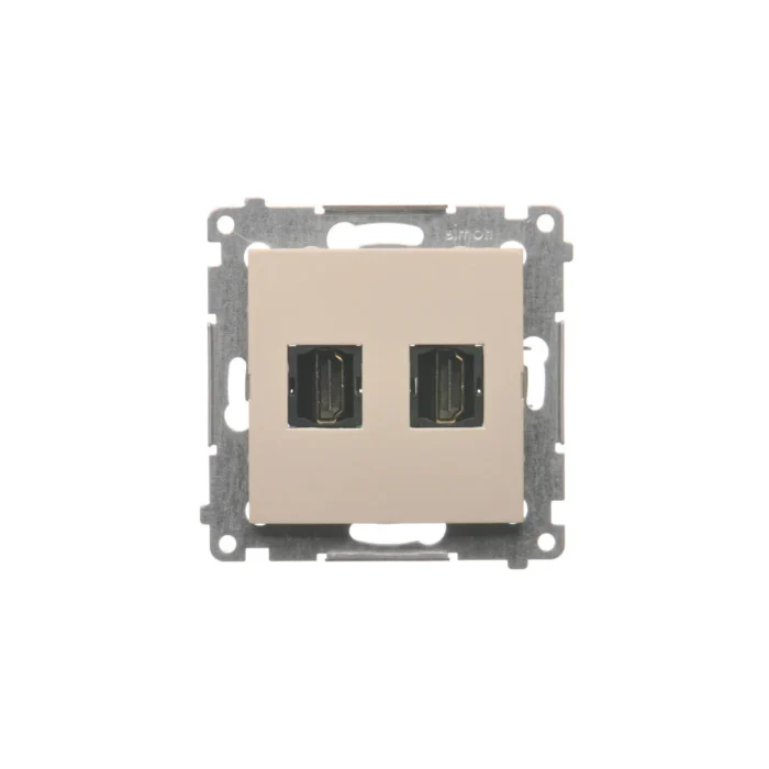 Zásuvka HDMI dvojitá, krémová – Obrázok 4