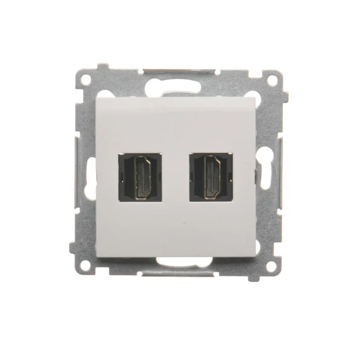 Zásuvka HDMI dvojitá, biela – Obrázok 5