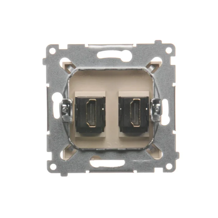 Zásuvka HDMI dvojitá, krémová – Obrázok 6
