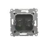 Zásuvka HDMI dvojitá, antracitová – Obrázok 6