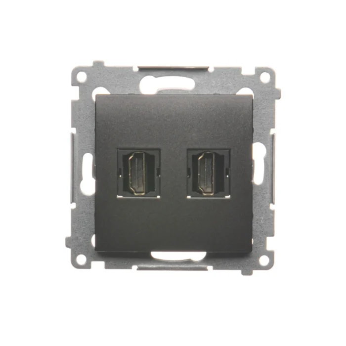 Zásuvka HDMI dvojitá, antracitová – Obrázok 5