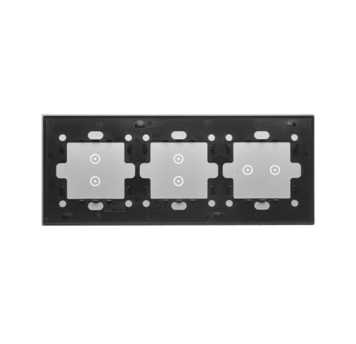 Dotykový panel 3 moduly, Modul 1: 2 horizontálne dotykové polia, Modul 2: 2 vertikálne dotykové polia, Modul 3: 2 vertikálne dotykové polia, montáž: horizontálne, búrková/striebro – Obrázok 4