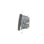Dvojitý krížový spínač s orientačným podsvietením LED bez piktogramu, (prístroj s krytom), 10AX, pružinové svorky, antracitová – Obrázok 2