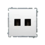 Zásuvka HDMI dvojitá, biela