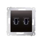 Zásuvka HDMI dvojitá, antracitová