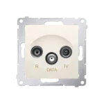 Anténna zásuvka R-TV-DATA, tlm.: 10dB, krémová