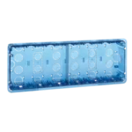 Krabica pod omietku, SIMON 500, 6×S500, 12×K45, modrá transparentný