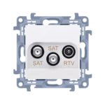 Anténna zásuvka SAT-SAT-RTV dvojitá satelitná, tlm.: 1dB, biela