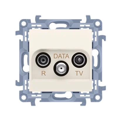 img_3067.png Anténna zásuvka R-TV-DATA, tlm.: 10dB, krémová – Obrázok 1