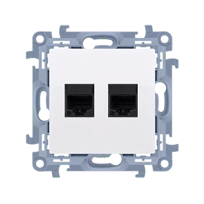 Počítačová zásuvka RJ45 kategórie 5e + telefonické RJ11, biela