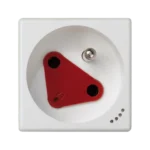 Zásuvka, K45, DATA s uzemňovacím kolíkom, s napäťovou signalizáciou, 16A, 250V, skrutkové svorky, 45×45mm, čisto biela