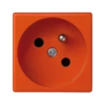Zásuvka, K45, s uzemňovacím kolíkom, 16A, 250V, pružinové svorky, 45×45mm, oranžový