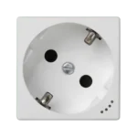 Zásuvka, K45, SCHUKO, s napäťovou signalizáciou, 16A, 250V, skrutkové svorky, 45×45mm, čisto biela