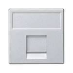 Kryt dátovej zásuvky, K45, keystone, jednotlivý plocha univerzálny s krytom, 45×45mm, hliník