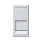 Kryt dátovej zásuvky, K45, keystone, jednotlivý plocha univerzálny s krytom, 45×22,5mm, hliník
