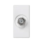 Kryt, K45, zásuvka SAT (F) - zdierka, 45×22,5mm, čisto biela
