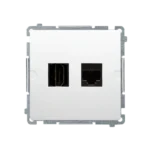 Zásuvka HDMI + počítačová RJ45 kat. 6, biela