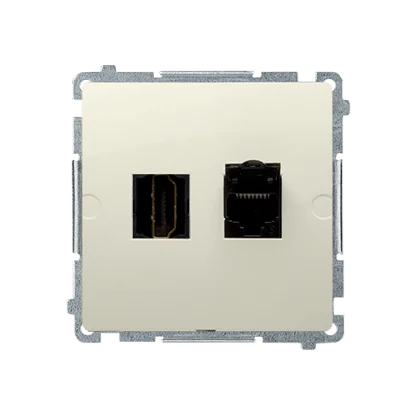 Zásuvka HDMI + počítačová RJ45 kat. 6, béžový