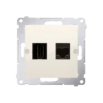 Zásuvka HDMI + počítačová RJ45 kat. 6, krémová