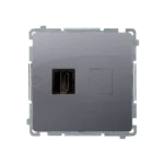 Zásuvka HDMI jednoduchá, nerez, metalizovaný