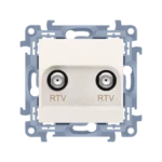 Anténná zásuvka RTV-RTV konečné / zakončené, krémová