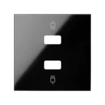 Kryt pre dvojitú USB zásuvku, čierny