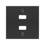 Kryt pre dvojitú USB zásuvku, čierny matný