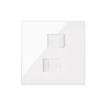 Panel 1-násobný: 2x zásuvka RJ45, biela