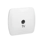 Anténna zásuvka TV jednoduchá koncová, biela