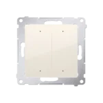 Jednoduchý tlačidlový ovládač osvetlenia [Wi-Fi] - SWITCH D, 2 x 6A, 230V, (prístroj s krytom), krémová