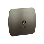 Anténna zásuvka TV jednoduchá koncová, saténový, metalizovaný