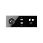 Panel 3-násobný: 1 zásuvka + 1 HDMI + 1 USB + 1 TV + 1 RJ45, čierny