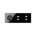 Panel 3-násobný: 1 zásuvka + 1 HDMI + 1 USB + 1 HDMI + 1 USB, čierny