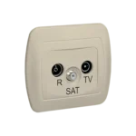 Anténná zásuvka R-TV-SAT priechodná, tlm.: 10dB, béžový