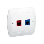 Počítačová zásuvka RJ45 kategórie 5e + telefonické RJ12, biela